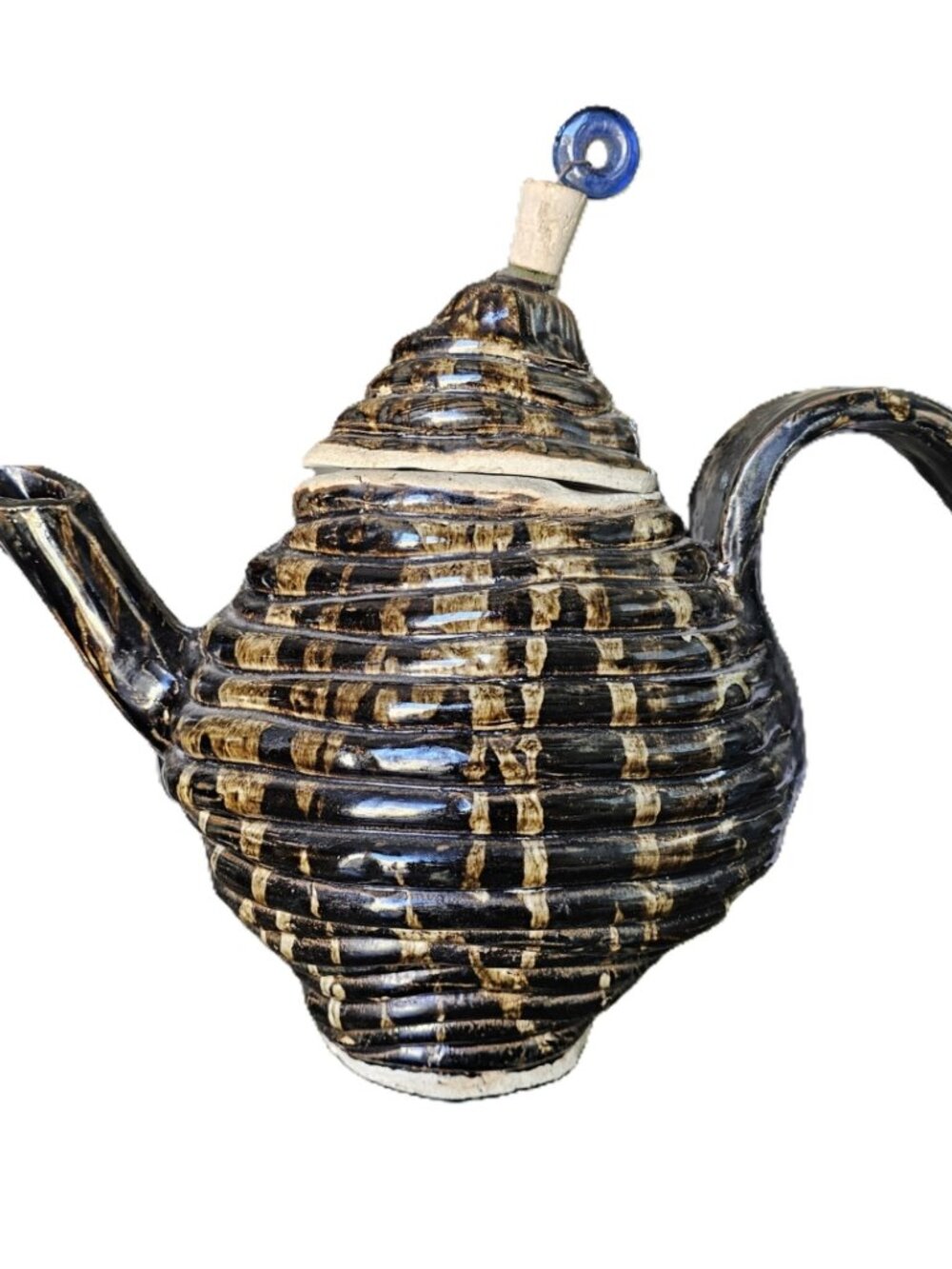 Vintage Handcrafted Ceramic Teapot - Decorative Use Only